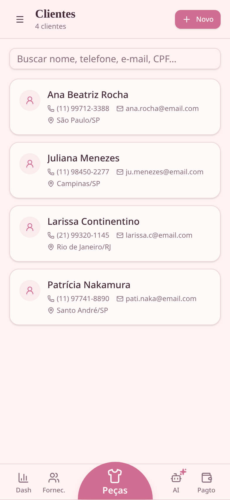 Lista de clientes com aniversariantes próximos